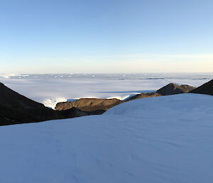 Snow covered mountain landscape