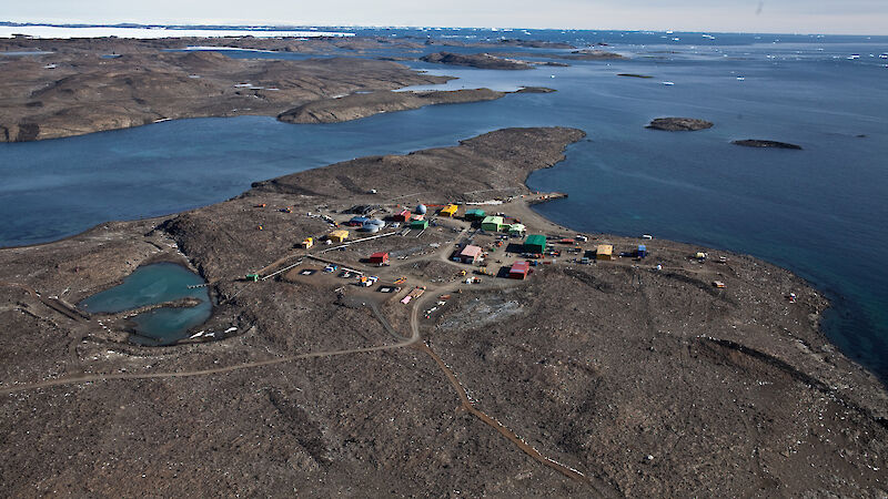 Aerial view of Davis research station