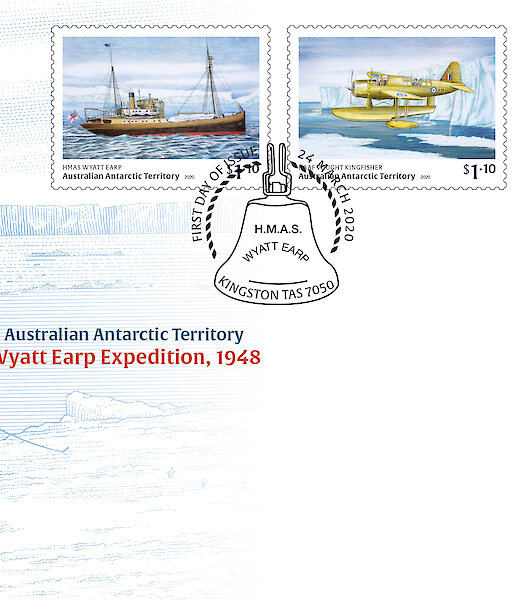 The 1948 Wyatt Earp Expedition First Day Cover, including the postal mark of the Wyatt Earp bell.