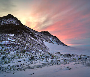 Sunrise over a peak