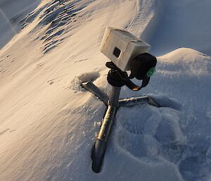 Camera set up in the snow