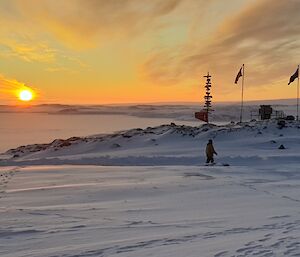 The sun just above the horizon at Casey recently