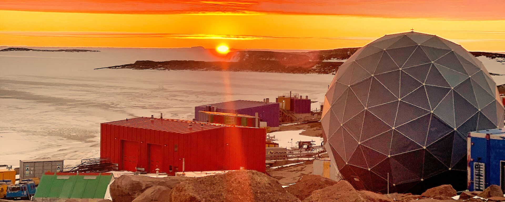 sunset at Mawson station