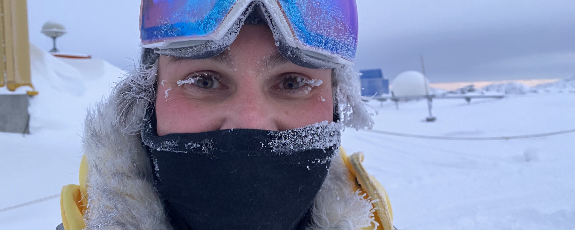 A frosty faced Justin back from sea ice drilling