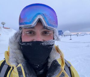 A frosty faced Justin back from sea ice drilling