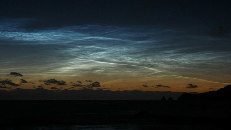 Shimmering blue clouds in orange light and darkness above Macquarie Island earlier this year.