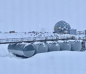 The upper fuel tanks at Casey during a mid week refuel