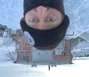 Peter Mackle outside the Wilkes Hilton hut near Casey recently