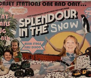 A poster created for the inaugural Casey Splendour in the snow event - happening the 7th - 9th of August