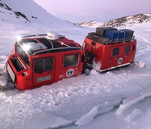 A Hagglunds stuck in the ice