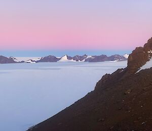 Mountain landscape and a Pastel Sky