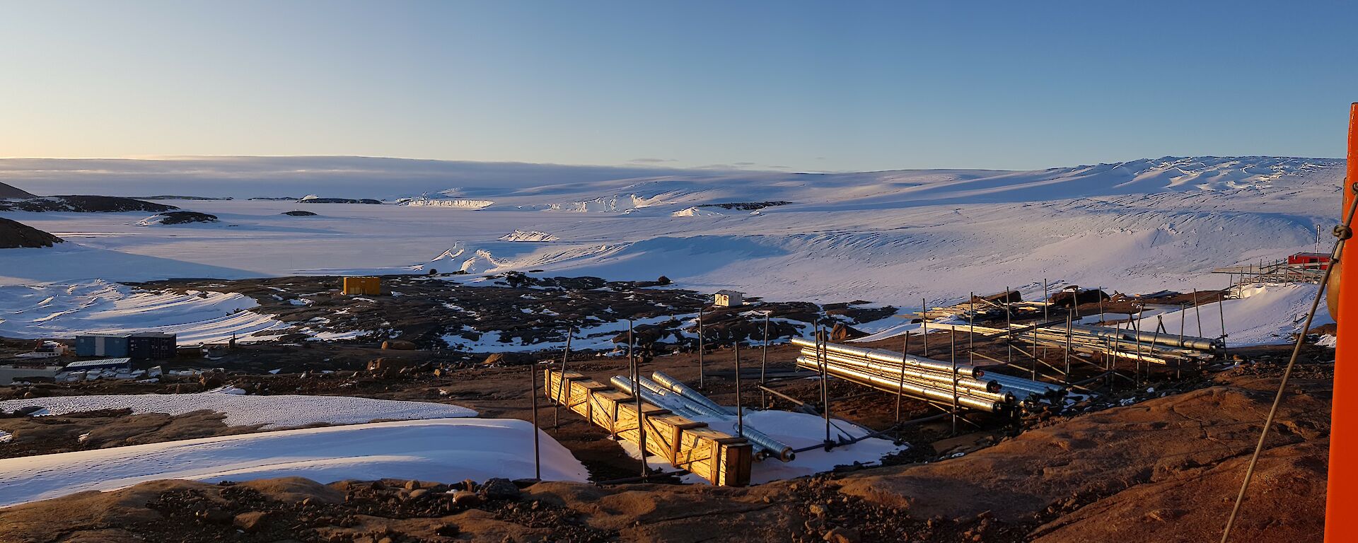 View from the snow covered areas around station