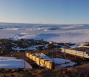 View from the snow covered areas around station