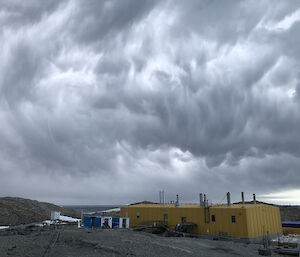 Interesting cloud activity over the science building at Casey station