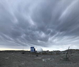 Interesting cloud activity over the radome at Casey station