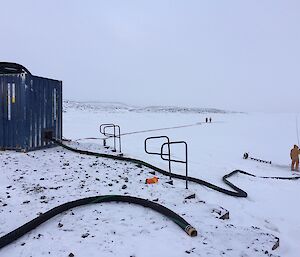 A hose into the sea ice