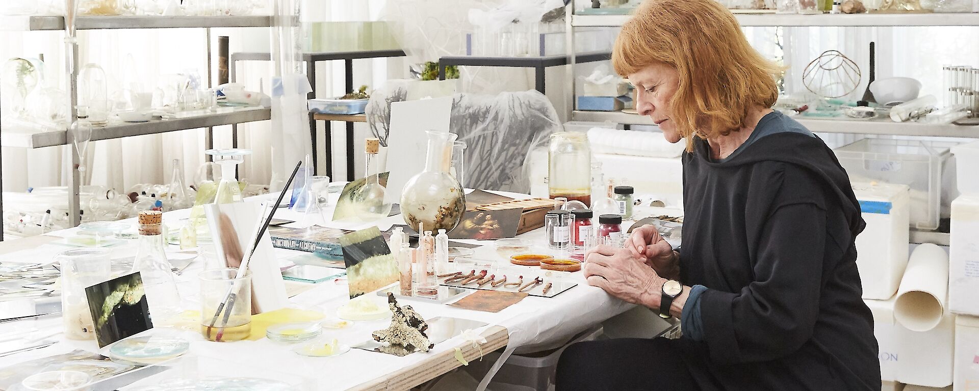 An artist in her studio