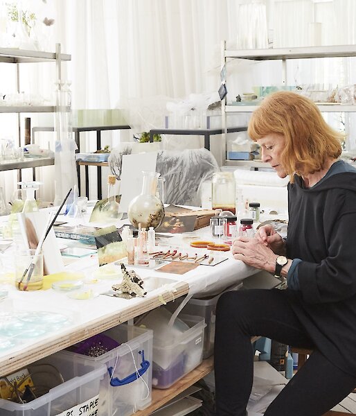 An artist in her studio
