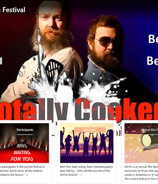 A mock up film poster for Davis' entry "Totally Cooked" featuring two men in costume