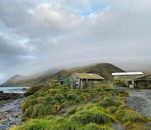 Smooth layer of cloud the island with station in foreground