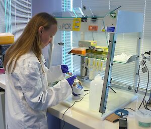 female scientist in genetics lab