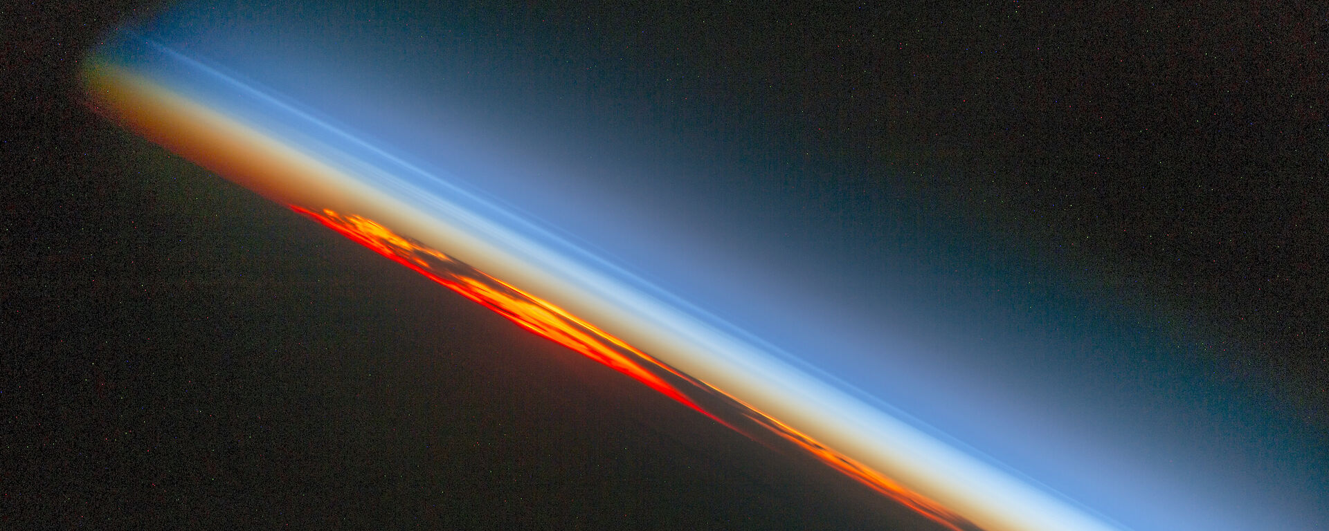 The earth's atmosphere viewed from space.