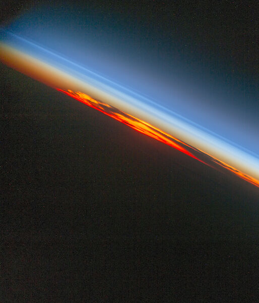 The earth's atmosphere viewed from space.