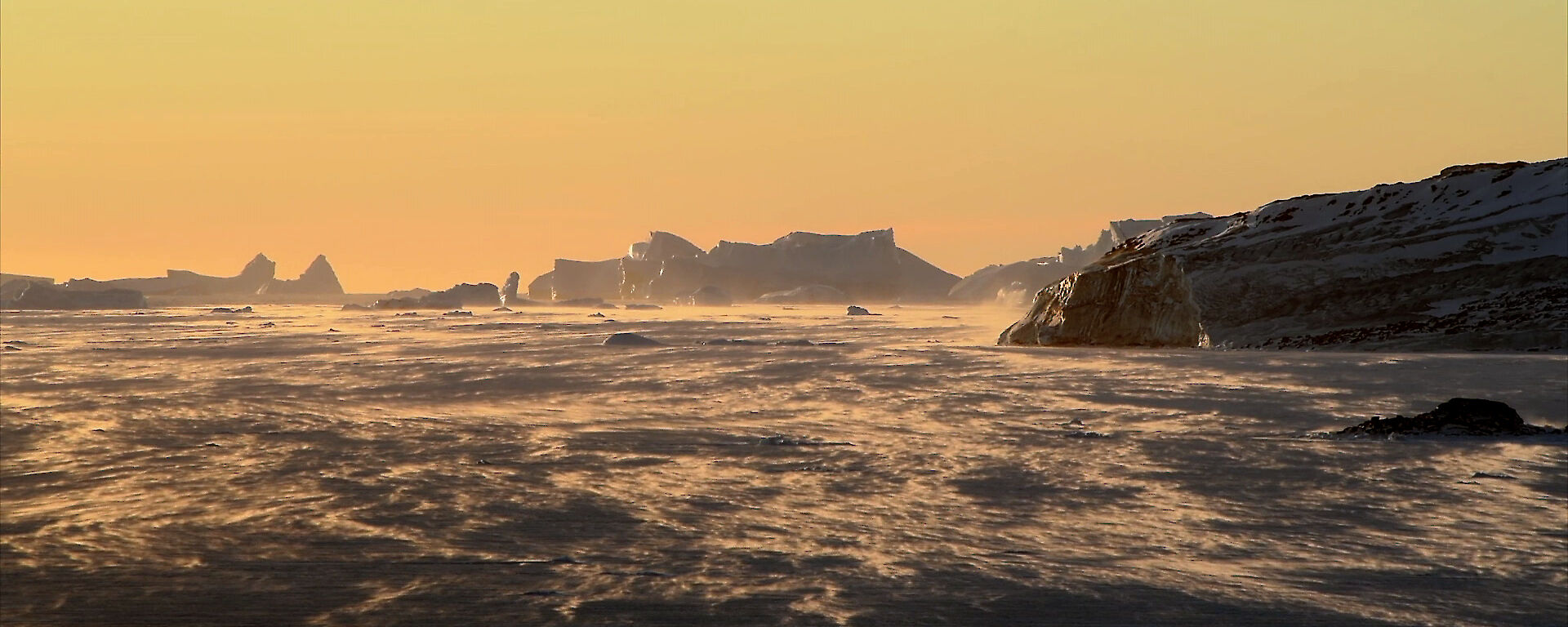 Snow drift across sea ice