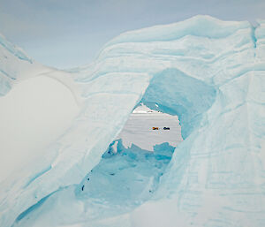 Large iceberg with a hole in the center