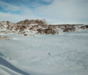 Snow covered mountain landscape