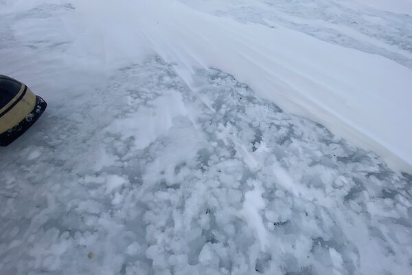 Patterns in a frozen fresh water lake near Casey