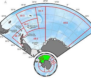 map of Southwest Atlantic sector of Southern Ocean