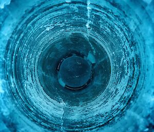Looking down in to the hole created by the ice core