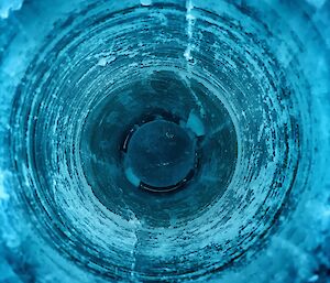 Looking down in to the hole created by the ice core