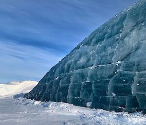 A jade iceberg with cracks that look like bricks