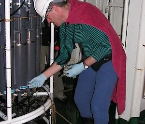 Oceanographer with CTD equipment