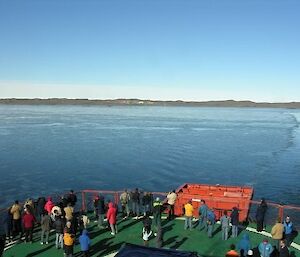 View to Davis as Aurora Australis departs