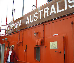 Editor of the Antarctic Magazine Wendy Pyper aboard the Aurora Australis bound for Antarctica