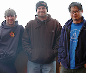 The WHOI team (aka Team America): Jeff, Brian and Daniel (L-R)