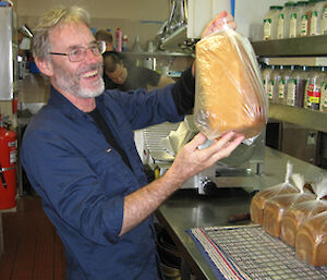 Roger Springthorpe lends a hand in the kitchen