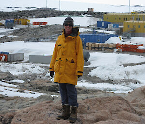 Wendy taking in the sights at Casey station