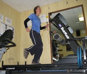 Author on treadmill