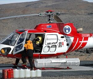 Mark and Kevin getting in to helicopter