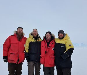 The Wilkins Aerodrome team together on the ice