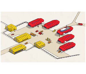 Isometric view of potential future Davis research station