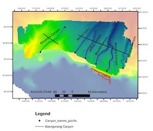 Technicolour map of undersea canyons with names