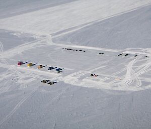 aerial view of infrastructure at ski-way near Davis research station