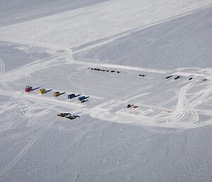 aerial view of infrastructure at ski-way near Davis research station