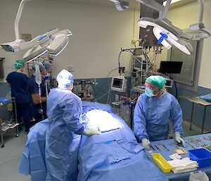 Birds-eye view of the hospital operating theatre