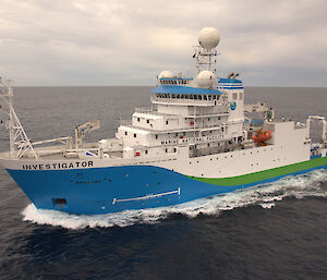 Research Vessel Investigator at sea